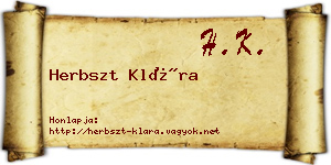 Herbszt Klára névjegykártya
