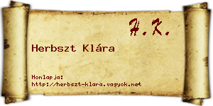 Herbszt Klára névjegykártya